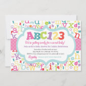 Alphabet Baby Girl Shower Kaart (Voorkant)