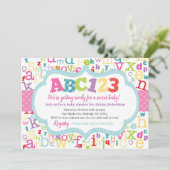 Alphabet Baby Girl Shower Kaart (Staand voorkant)