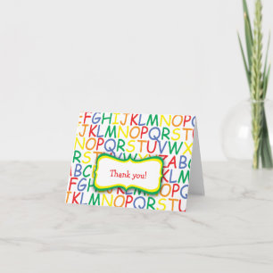 Alphabet Birthday Thank You Note / stationaire ont Bedankkaart