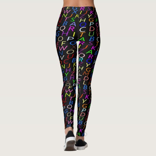 Alphabet Black Leggings (Achterkant)