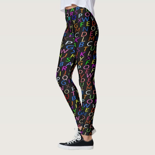Alphabet Black Leggings (Links)