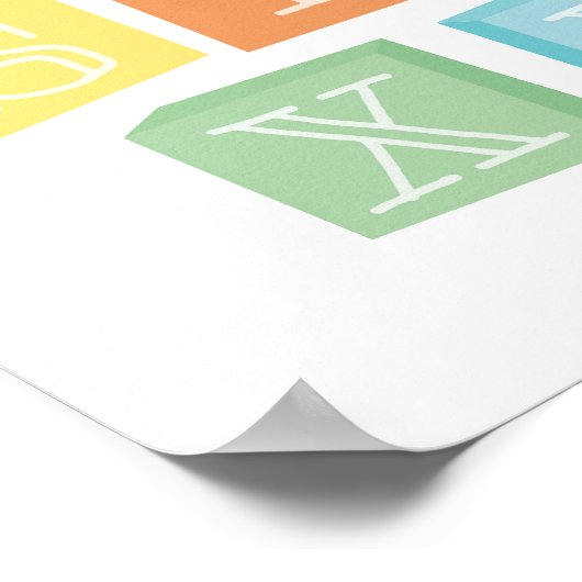 Alphabet blokkeert de moderne kunst van kinderen poster (Hoek)