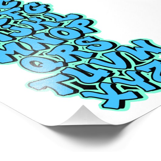 Alphabet Blue / Green Foto Afdruk (Hoek)