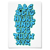 Alphabet Blue / Green Foto Afdruk (Voorkant)