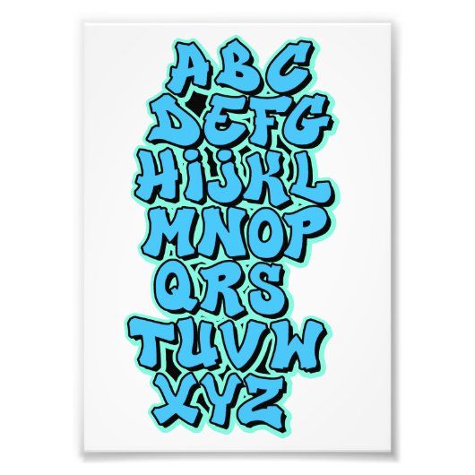 Alphabet Blue / Green Foto Afdruk (Voorkant)