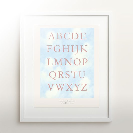 Alphabet – Blush Nursery ABC Wall Art (11x14) Poster
