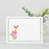 Alphabet Border Kindergarten of Preschool Graduati Aankondiging (Staand voorkant)