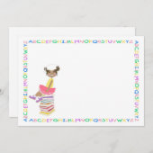 Alphabet Border Kindergarten of Preschool Graduati Aankondiging (Voorkant / Achterkant)