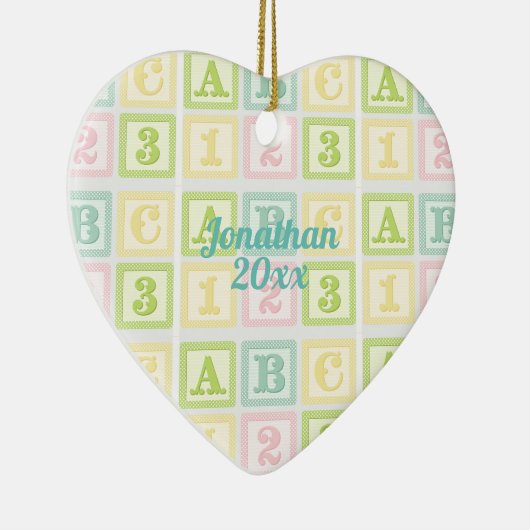 Alphabet Boy Girl Keepomwille Persoonlijke naam Keramisch Ornament (Rechts)