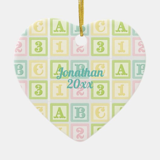 Alphabet Boy Girl Keepomwille Persoonlijke naam Keramisch Ornament (Voorkant)
