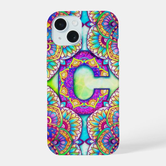 Alphabet C mandala iPhone 15 Case (Achterkant)
