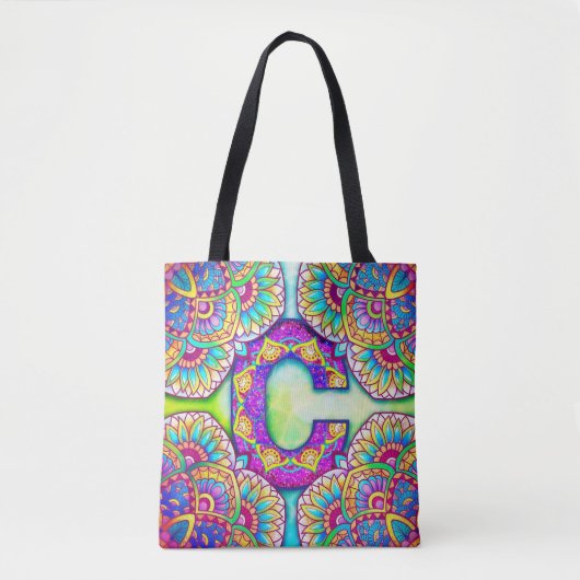 Alphabet C mandala Tote Bag (Voorkant)