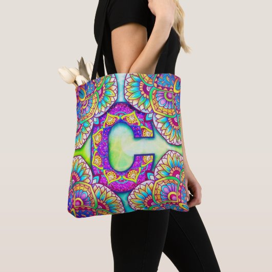 Alphabet C mandala Tote Bag (Dichtbij)