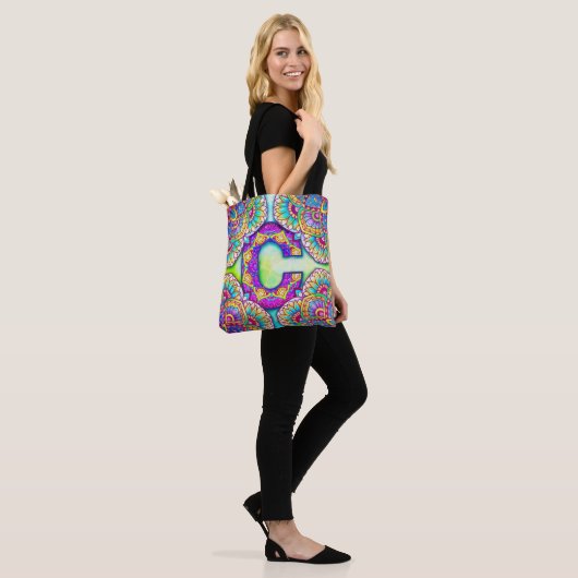 Alphabet C mandala Tote Bag (Op model)