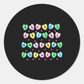 Alphabet Candy Heart Love Valentines Day Teacher  Ronde Sticker (Voorkant)