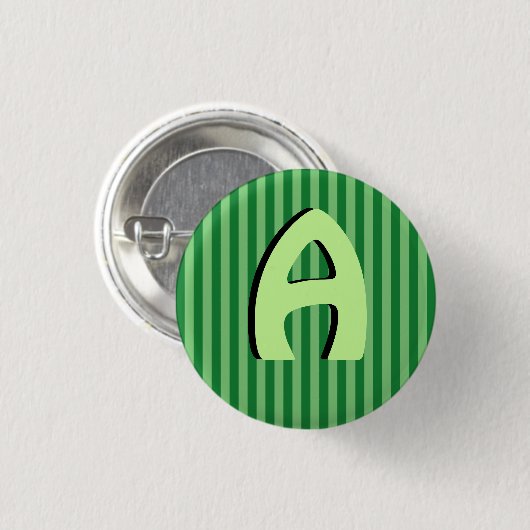 Alphabet Capital Green Lines Button (Voorkant /achterkant)