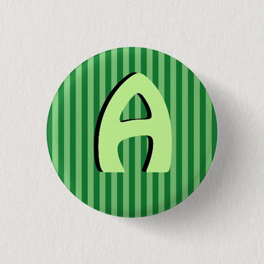 Alphabet Capital Green Lines Button (Voorkant)