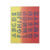 Alphabet Chart Upper Hoesje Letters Sunset Notitie Notitieblok (Linkerzijde)
