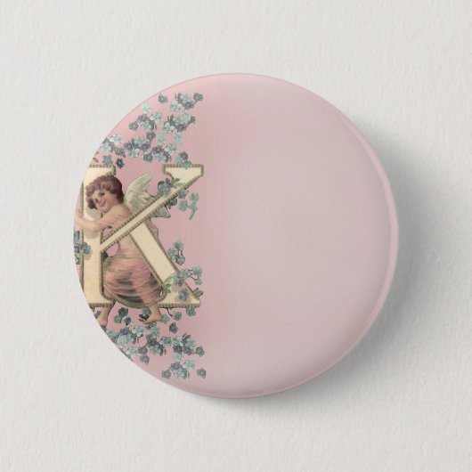 Alphabet Cherub Ronde Button 5,7 Cm (Voorkant)