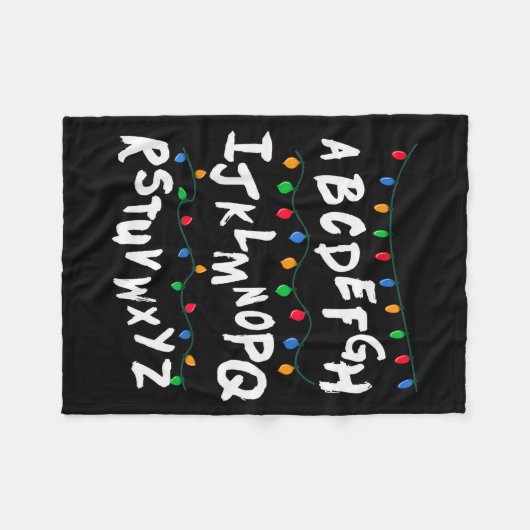 Alphabet Christmas Lights T Shirt Stranger Tee Gif Fleece Deken (Voorkant (Horizontaal))