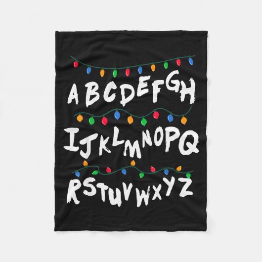 Alphabet Christmas Lights T Shirt Stranger Tee Gif Fleece Deken (Voorkant)