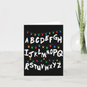 Alphabet Christmas Lights T Shirt Stranger Tee Gif Kaart (Voorkant)