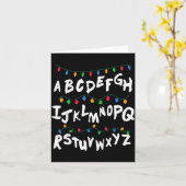 Alphabet Christmas Lights T Shirt Stranger Tee Gif Kaart (Gele Bloem)