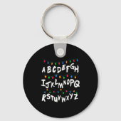 Alphabet Christmas Lights T Shirt Stranger Tee Gif Sleutelhanger (Voorkant)