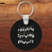 Alphabet Christmas Lights T Shirt Stranger Tee Gif Sleutelhanger (Voorkant)