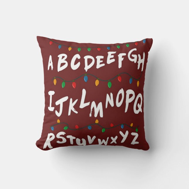 Alphabet Christmas Lights Wall Pillow Decorative Kussen (Voorkant)