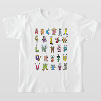 Alphabet Creatures Illustration - Fun ABC Kinder T T-shirt