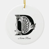 Alphabet d, letter d, monogram d, letter d keramisch ornament (Voorkant)