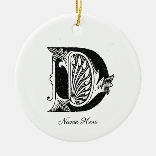 Alphabet d, letter d, monogram d, letter d keramisch ornament (Voorkant)