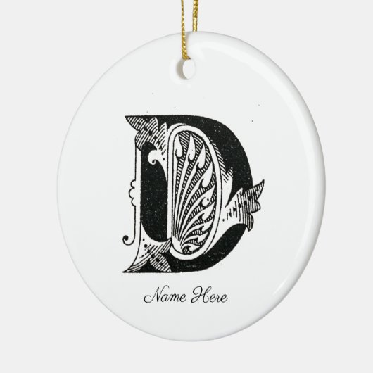 Alphabet d, letter d, monogram d, letter d keramisch ornament (Links)