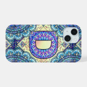 Alphabet D mandala iPhone 15 Case (Achterkant horizontaal)