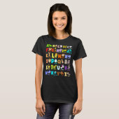 Alphabet Dier ABCS Leren Terug naar School Kindere T-shirt (Voorkant volledig)