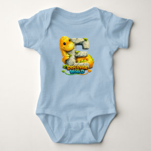 🦖🌍 Alphabet Dino “E” Baby Jersey Bodysuit