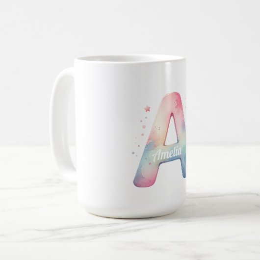 Alphabet Dream - Aangepaste 'A' Waterverf Mok (Voorkant links)