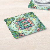 Alphabet E mandala Kartonnen Onderzetters (Schuin)