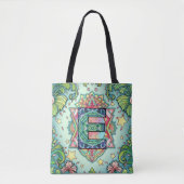 Alphabet E mandala Tote Bag (Voorkant)