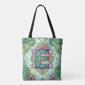 Alphabet E mandala Tote Bag (Achterkant)