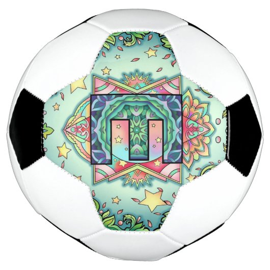 Alphabet E mandala Voetbal (Gedraaid)