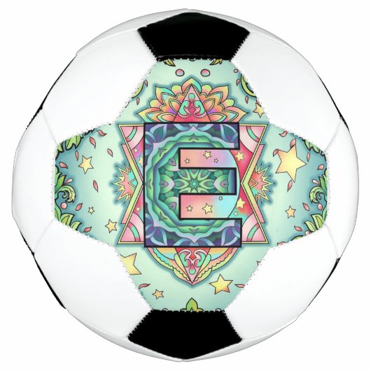 Alphabet E mandala Voetbal (Voorkant)