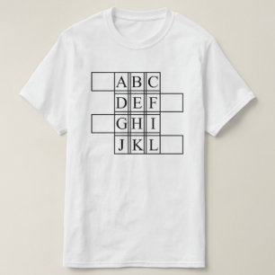Alphabet eenvoudig ontworpen t-shirt