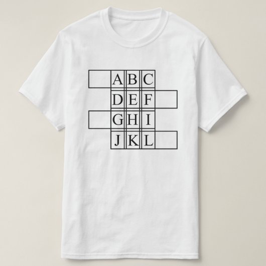 Alphabet eenvoudig ontworpen t-shirt (Design voorkant)