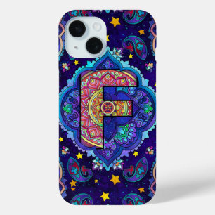 Alphabet F mandala iPhone 15 Case