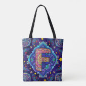 Alphabet F mandala Tote Bag (Achterkant)