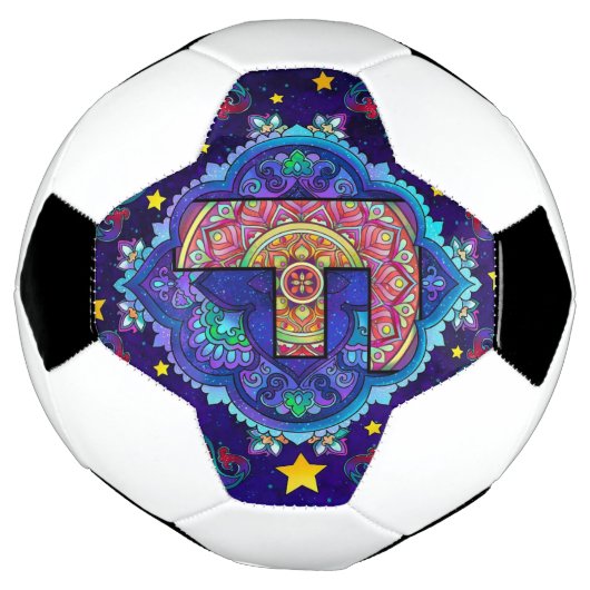 Alphabet F mandala Voetbal (Gedraaid)