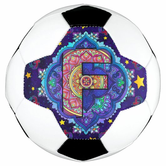 Alphabet F mandala Voetbal (Voorkant)