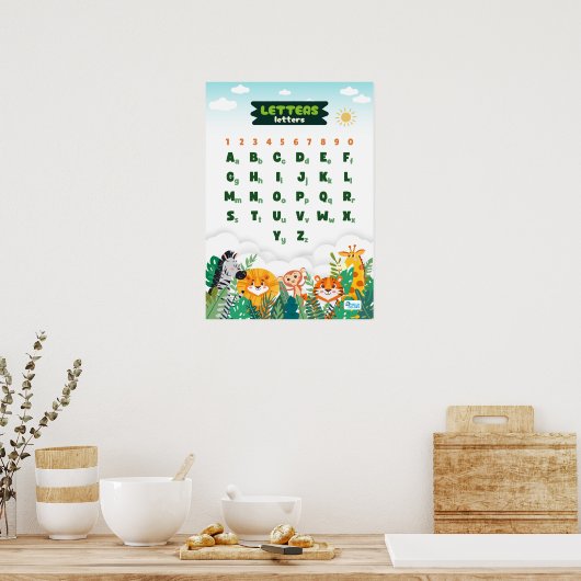 Alphabet Featuring Cute Animals Poster (Keuken)